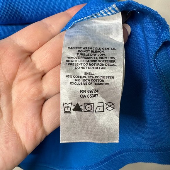 Columbia Blue Short Sleeve Polo Men's Medium - Picture 3 of 4